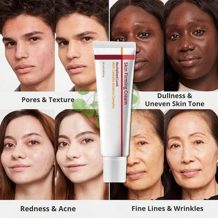 Cream Reverses Time, With Advanced Quick Absorption And Nourishment, Moisturizing, Firming And Reducing Wrinkles. It Is A Low-Irritant Korean Skincare Product With Centella Asiatica And Collagen. - 紅白色 - 查看 1