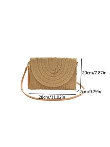 Túi xách cầm tay đeo chéo bằng rơm kiểu dáng thường ngày cho kỳ nghỉ - Màu Khaki - Xem 3