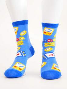 3/6 Pairs New "Do Not Disturb Game Start" Casual Sports Creative Socks With Text Print On Sole, Mid-Calf Length - Multicolor - View 9