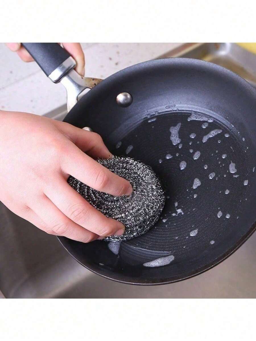 20Pcs/Bag Stainless Steel Cleaning Ball Kitchen Cleaning Brush Pot Brushing Dish Steel Ball - 20pcs/set - View 1