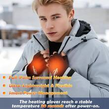- Guantes calefactados de invierno para hombres y mujeres, guantes elctricos sin dedos con de carga dual para escribir conduccin - M + negro - - Ver 4