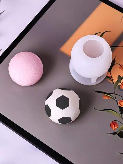 1pc New Football & Basketball Shaped Silicone Mold, DIY Handmade Plaster Fragrance Stone Decor