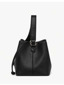 2025 Spring/Summer New Women's Diagonal Shoulder Bag, Fashion Handbag With High-End Vibe, Versatile Summer Bucket Bag, Minimalist Large Capacity Commuter Shoulder Tote - Black - View 7