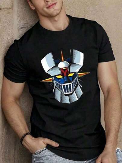 Camiseta "Mazinger Z". Camiseta de hombre 100 % algodón, cómoda e informal |     Camiseta básica de corte regular