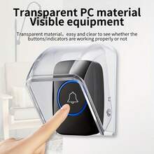 2pcs/1pc Transparent Acrylic Doorbell Cover, Waterproof, Fits Most Wireless Doorbells, No Battery Needed, Waterproof Doorbell Cover, Transparent Weatherproof Wireless Doorbell Protector, Transparent Rain-Proof Doorbell Cover, Battery-Free - Multicolor - View 2