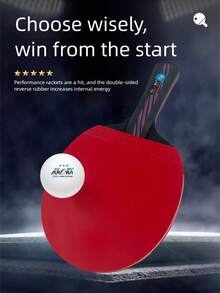 1pc Century Dawn 5-Star Table Tennis Racket, Professional Training & Competition Grade, High Elasticity , 7-Ply Solid Wood Blade, Comes With Case, Single Racket Set, Carbon Fiber Blade, Gym & Club Sports Equipment - Multicolor - View 7