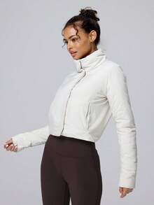 Women Sports Winter Coats - White - View 2