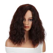 女士中长款水洗卷发假发，14英寸侧分假发，高密度耐热假发，适合日常、派对、嘉年华、音乐节等多种场合。 - 彩色 - 查看 12