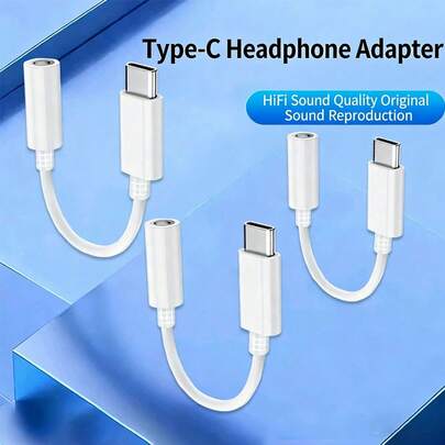 1–3 st USB-C till 3,5 mm hörlursuttagsadapter, Aux-ljuddongelkabel kompatibel med iPhone 17 Pro Max/17 Pro/17/Air/16/15, S25/S24/S23/S22/S21 Ultra Plus, serien