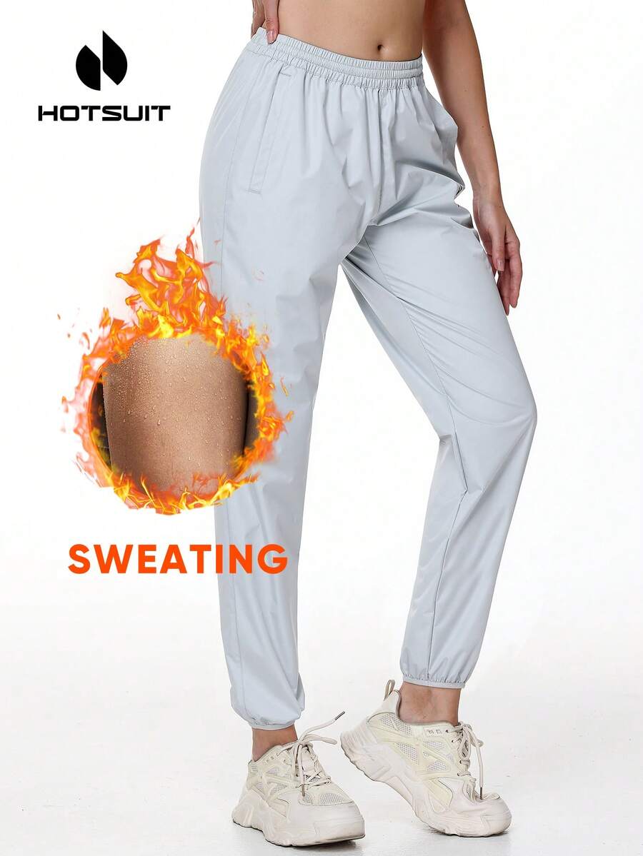 HOTSUIT 女士全长桑拿运动裤,带口袋,春季健身运动必备 | 运动裤,完美的情人节礼物 - 銀色 - 查看 1