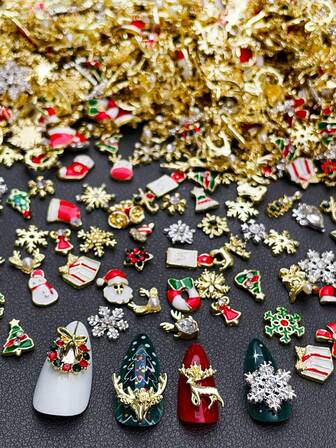 20 יח'/שקית בסגנון חג המולד, פופ-אפים בסגנון אקראי, בסגנון מעורב טפטוף שמן, בסיס סגסוגת, עץ חג המולד, אייל שלג, גרבי פתית שלג, מתנה לחג המולד, זר סנטה קלאוס, סט אביזרי קישוט ציפורניים, שקית אחת ללא ריח, אבני חן תלת מימדיות לחג המולד, בסיס שטוח, ציפורניים בצבע מעורב, איפור פנים, כובע סיום לימודים, כיסוי לטלפון סלולרי, קישוט עבודת יד, עשה זאת בעצמך ועבודות יד, קישוטי תליית ציפורניים, אבני חן לציפורניים, ציוד לעיצוב ציפורניים.