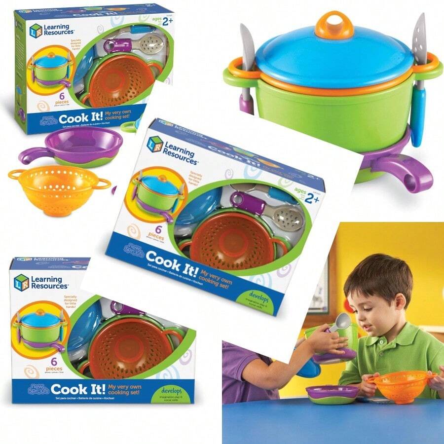 Learning Resources Set de Cocina New Sprouts Cook ItConveniente y duradero, favorito para niños - Multicolor - Ver 1