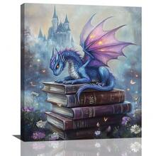 1 Piece Framed, Dragon-Themed Wall Decoration, Dragon-Themed Book Painting, Book-Themed Oil Painting, Blue Canvas Print, Poster Art, Framed Artwork, Home Décor, Gift. Suitable For Decorating Teenagers' Rooms, Stairwells, Nurseries, Bedrooms, Living Rooms, Dining Rooms, Classrooms, Bathrooms, Studies, Apartments, Dormitories, Kitchens, Offices, Cafes, Hotels, Studios, Bars, Dressing Rooms, Hallways, Galleries, And Other Places; Room Decor Aesthetics Products. - Nhiều màu - Xem 8