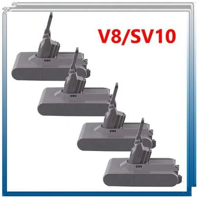 4pack V8 Battery Compatible For Dys0n-Vacuum Cleaner (Battery Only), 6400 MAh, 21.6 V Lithium Battery Converted, Max 34 Mins, To Replace Dys0n-Vacuum V8 Battery, Works With V8 Vacuum Cleaner (6400 Mah)