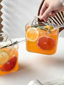 1pc Glass Handbag, Summer Fruit Tea Cup, Transparent Creative Funny High-Quality Mocktail/Cocktail Glass, Beverage Cup, Cocktail Glass, Fruit Wine Glass, Fruit Tea & Juice Cup - Multicolor - View 4