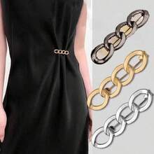 1 SET Versatile Brooch Style Waist Cincher, Adjustable Metal Waist Reducer For Pants, Jeans, Fashionable Waist Clip, No Sewing Needed, Detachable Waist Snaps, Prevent Exposure, Apply To Coats, Dresses, Cuffs Tightener - Nhiều màu - Xem 1