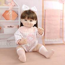 55CM Little Dimple Reborn Doll With Full Body Soft Vinyl 22Inch Lifelike Soft Touch High Quality Dolls Birthday Gifts Playhouse Toys - Pink - View 8