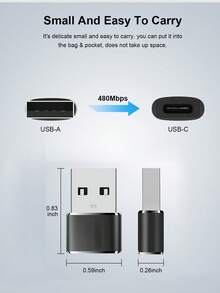 USB C 母口转 USB 公口适配器，Type-C 母口转 USB 公口适配器，Type C 转 USB A 充电转换器，兼容 15 Plus 13 12 11 Pro Max，兼容三星 Galaxy S23 S22 S21 S20 Ultra，兼容 Series 7 8 SE，iPad Air USB C 母口转 USB 公口适配器套装 [铝合金外壳，旅行必备] Type C 充电线电源转换器 CarPlay 等。 - 黑色 - 查看 2