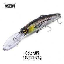 KINGDOM 1PC Kingpro 海水钓鱼路亚饵 50克/74克，适用于拖钓、抛投、底钓，大号路亚饵专为海钓设计，单芯钢丝，适合初学者和专业钓鱼者。 - 彩色 - 查看 21