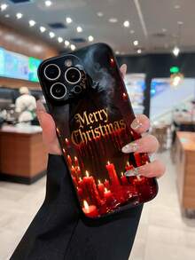 Estuche para teléfono con figura misteriosa encapuchada a la luz de las velas Compatible con fundas para teléfonos   17  16 Pro Max  15 Pro Max  13 y  12 Material de TPU que ofrece protección contra golpes y caídas Perfecto para regalos de Halloween y Navidad para amigos y familiares - Negro - Ver 3