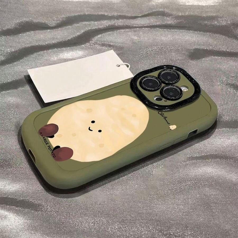 Potato Pattern Suitable For 17 Apple 16 Pro Max Phone Case 15 Plus/13 Protective Cover 14 - Green - View 1