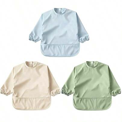 4pcs/Set Baby Bibs, Blue, Green, Beige, Soft Reversible Feeding Burp Cloths, Suitable For All Seasons, Great For Children Eating, Thanksgiving, Christmas, New Year Gifts