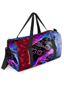 Kids Game Controller Print Travel Duffel -Spacious Lightweight Polyester Carry-On Bag Boys & Girls - Ideal For Gym, Dance, Weekend Trips, Parties - one-size - View 9
