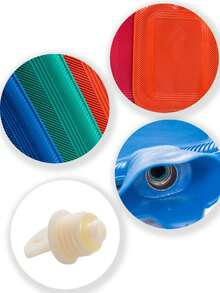 1pc Rubber Hot Water Bottle, Explosion-Proof Warm Inner Lining, Plush Heating Tool For Winter. Due To Batch Differences, Anti-Slip Printed Patterns May Vary Slightly. - Multicolor - View 2