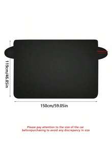 Car Magnetic Snow Cover, Winter Front Windshield Cover, Anti-Frost And Sun Protection Half-Car Cover, Insulating Sunshade - one-size - View 7