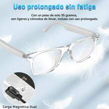 Gafas inteligentes Bluetooth, imprescindibles para viajar con estilo, integran llamadas, traducción, asistente de idiomas, toma de fotografías y escucha de música. - Blanco - Ver 7