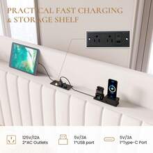 SHA CERLIN Full/Queen/King Size Lift Up Storage Bed Frame/Charging Station/USB,Type-C Port/Storage Headboard/Velvet Upholstered/Hydraulic Support/No Box Spring Needed/Noise Free/White - Xem 2