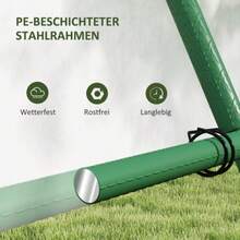 Outsunny Steel Trellis, Stainless Steel, A-Shaped Plant Support For Climbing Plants, 101x133x227 Cm, Garden Trellis, Plant Support For Vegetables, Flowers, And Climbing Plants, Green - Green - View 7