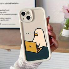 Un estuche de teléfono negro con un diseño de pato trabajador, adecuado para modelos de for  16, 15, 14, 13, 12, 11,  Plus, Pro Max , perfecto como regalo para cumpleaños, Día de San Valentín, niños o cualquier ocasión. - Color mezclado 1-930 - Ver 6