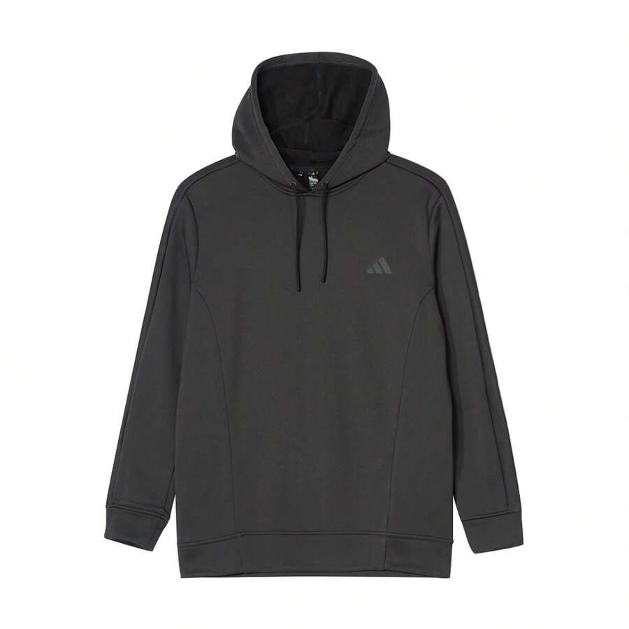 Adidas 男士简约保暖舒适休闲卫衣 JW3451，秋冬款 - 灰黑色 - 查看 1