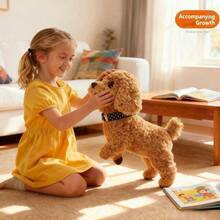 2026 New Smart Walking & Barking Robot Puppy - Interactive Walking, Barkable Plush Dog Toy With Wagging Tail, Realistic Companion For & Pet Lovers, Polypropylene Body (No Not Included) - 1PCs Brown Puppy - View 1