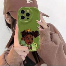 Princess And The Frog 3D Wave Edge Phone Case For IPhone 17 Air/16 15 14 13 12 Pro Max/17 16 15 14 Plus/13 12 11 Pro/X/Xs Max Shockproof Protective Case Thickened Full Edge Soft Case Holiday Birthday Gift - 米色 - 查看 8
