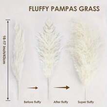 10/20/30 Pieces Of White Artificial Pampas Grass Decoration 17.3/21.6-Inch Small Fake Reed Feather Bouquet, Brown And White Pampas Grass Decoration, Bohemian Style, Room Flower Decoration, Wedding Vase, Flower Wreath Decoration, Bedroom Decoration, Bohemian Wedding,Plant Decoration, Floor Decoration - Dark Brown - View 18