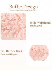 ORINERY 6-Pack Pure Cotton Underwear For Infant Soft And Comfortable Panties Girl's High Elastic Ruffle Bloomers Breathbale Kid's Undies Birthday Clothes For Toddler Children Christmas Gift - LT127A - 查看 5