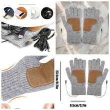 Guantes Calefactados 3 Temperaturas Antideslizantes Alimentados por Guantes de Invierno Calefactados Clidos con Pantalla Tctil para Exterior Interior Ciclismo Esqu Campamento - B + Gris - Ver 1