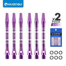 HUANQU 6pcs High Quality Aluminum Dart Shafts Set - 51mm Medium Length, 2BA Thread Standard Dart Stems, Universal Dart Shafts, Engraved Design, Durable And Precise, 6 Colors, Enhanced Stability, Includes Rubber O-Rings - Ideal For Home, Club And Tournament, Suitable For Beginners And Professional Players Practice, Dart Accessories, Perfect Gift For Darts Enthusiasts, Christmas/Easter/Valentine's Day/Birthday Etc.