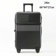 Multifunctional Suitcase ABS+PC Spinner Luggage – Front-Opening Laptop Compartment For Quick Access, Built-In USB Charging Port (Power Bank Not Included), Foldable Rear Cup Holder For Water Bottles & Coffee Cups, 360° Double-Row Silent Spinner Wheels, Wet/Dry Separated Interior Organizer With Waterproof Pouch, Side-Mounted Hook For Umbrellas Or Bags, 3-Digit Combination Lock, Lightweight & Durable Shell – Available In Black, Silver, Burgundy, And White; Sizes: 20" (Carry-On), 22", 24", 26" – Perfect For Business Travel, Weekend Getaways, And Long-Haul Flights - 24 inch - View 15