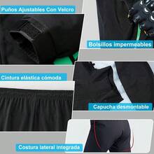 Impermeable Motociclista ore y Muer Camarra para Motociclista ore y Pantalón Impermeable con Refleos Entrepierna Amplia Transpirable Comodidad y Duradero - XL170175cm7085kg - Ver 6