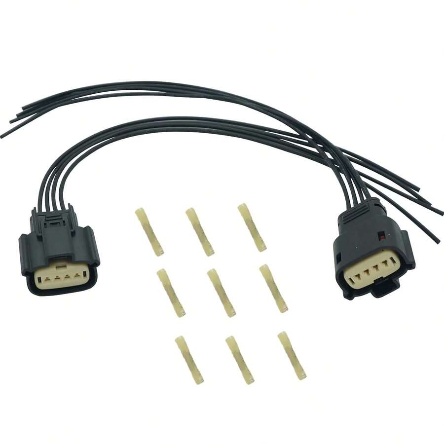 Micarun - 2 conectores halógenos HID de 4 pines para faros delanteros compatibles con Escape Taurus F150 Mustang Expedition Transit reemplazado 8u2z 14s411-TA - Oro rosa - Ver 1