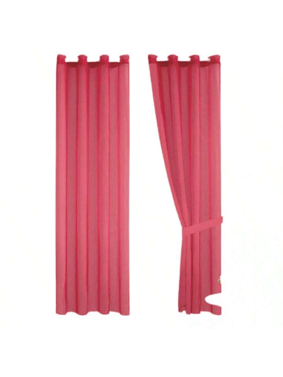 Cortinas transparentes colr rojo de alta durabilidad de 140cm*225cm, CORTINA 1 PZ