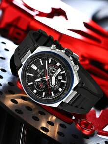 Reloj de cuarzo para hombres REWARD, estilo de negocios y moda, con calendario, manecillas luminosas y funciones multifuncionales. Diseño clásico con correa de silicona de alta calidad, un excelente regalo - Oro rosa - Ver 12