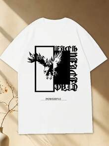 Fashionable Printed T-Shirt For Men - White - View 3