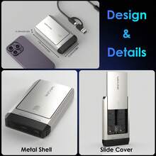 WAVLINK M.2 SSD Cloner,20Gbps NVMe Cloner Dual-Bay SSD Enclosure,Tool-Free M.2 Duplicator For SSDs PCIe Sizes 2230/2242/2260/2280,Supports Offline Clone,Compatible With NVMe And AHCI,Up To 8TB - Silver - View 7