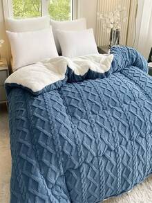 Extra Thick Taffy Fleece Comforter - Ultra Soft Plush Winter Quilt, Twin/Queen/King, Gray & Blue, Machine Washable - Màu xanh lam - Xem 6