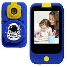 180°翻转自拍屏儿童相机玩具，多功能触摸屏女孩手机学习相机玩具，适合3-12岁男孩女孩 - 绿色/蓝色/粉色，寓教于乐，理想的圣诞节和生日礼物