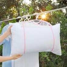 1pc Multi-Functional Home Laundry Drying Net, This Innovative Drying Pillow Net Is Both A Drying Pad And A Storage Bag. It Is Pillow And Doll Organizing Solution, Making The Most Of Home And Travel Space! Multi-Functional Laundry Drying Net
